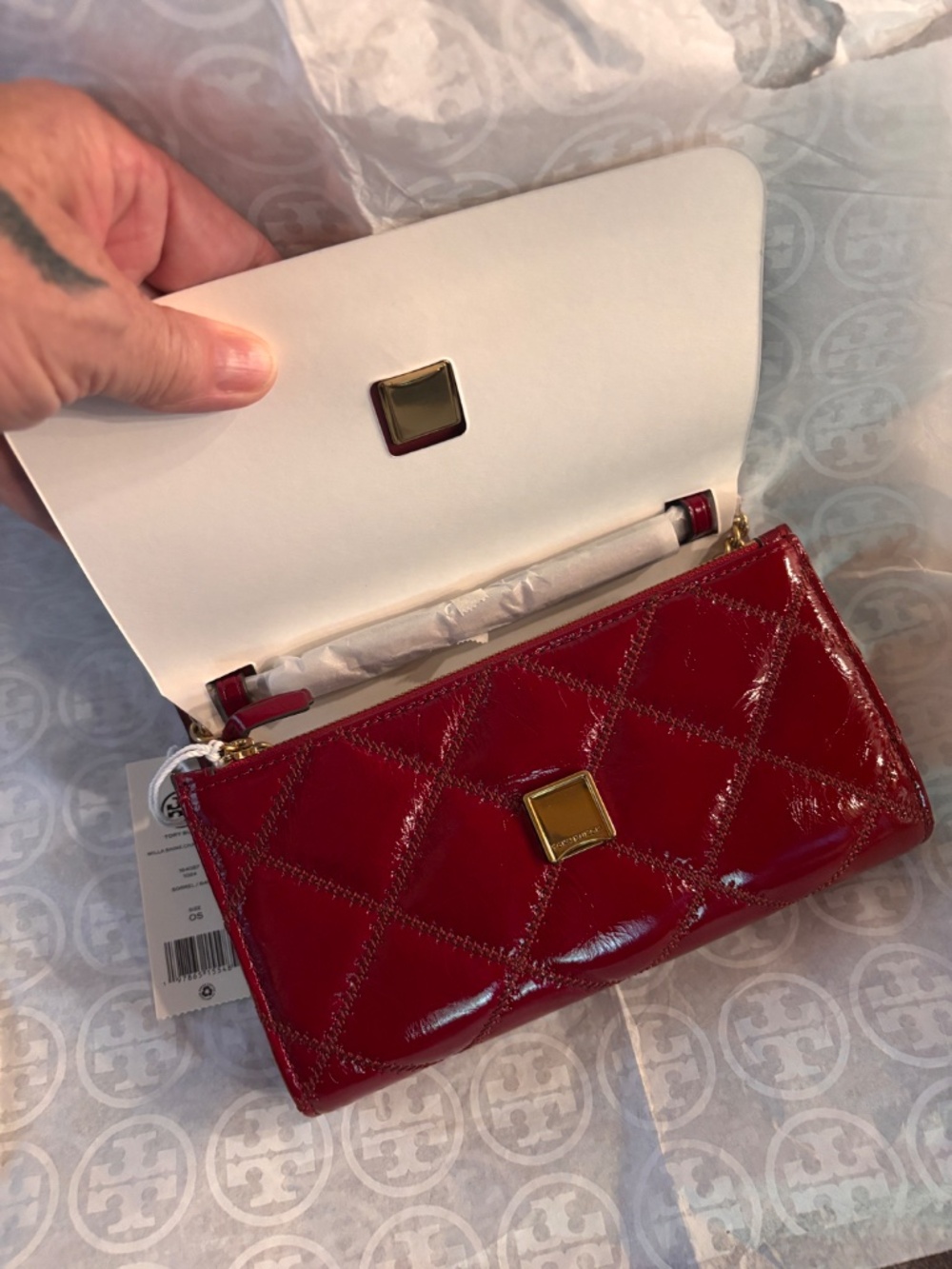 Tory Burch Willa Shine chain wallet bag in Sorrel NWT - Picture 3 of 7